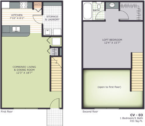 Floor Plan - 1 Bedroom 1 Loft