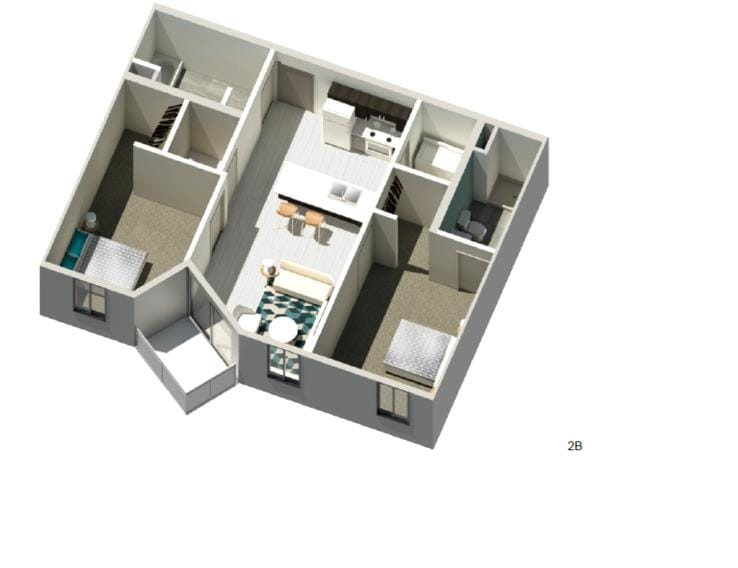 Floor Plan - 2 Bedroom 2 Bathroom