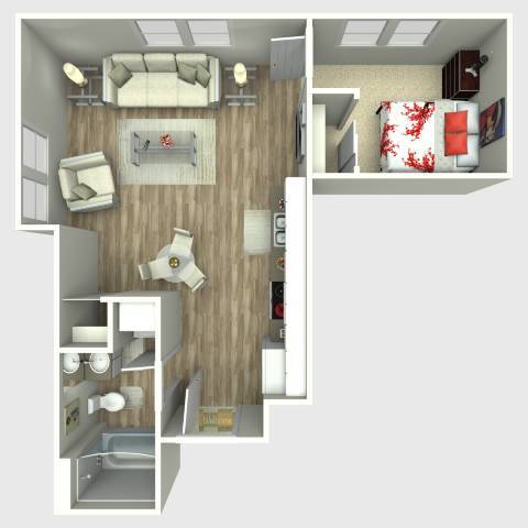 Floor Plan - 1 Bedroom