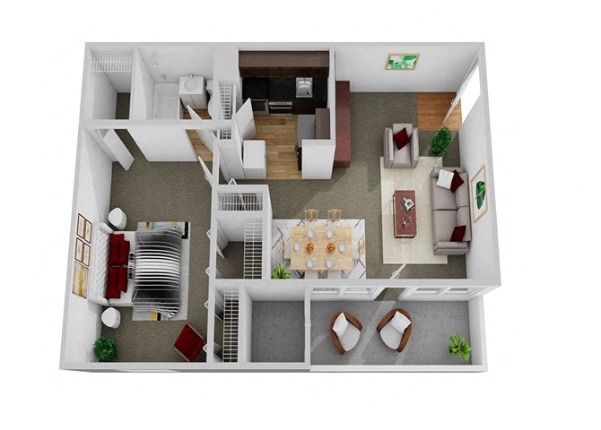 Floor Plan - 1 Bedroom 1 Bathroom