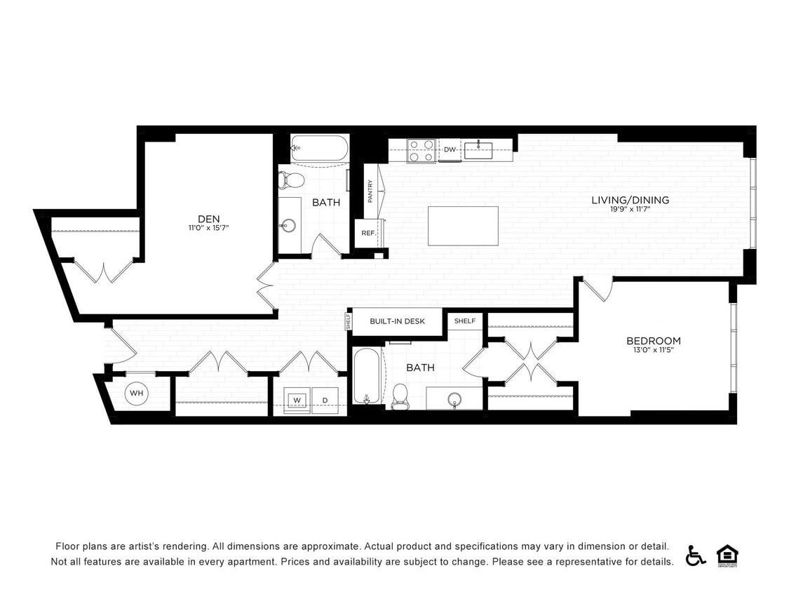 Floor Plan - 1W-1 | 1530 SF