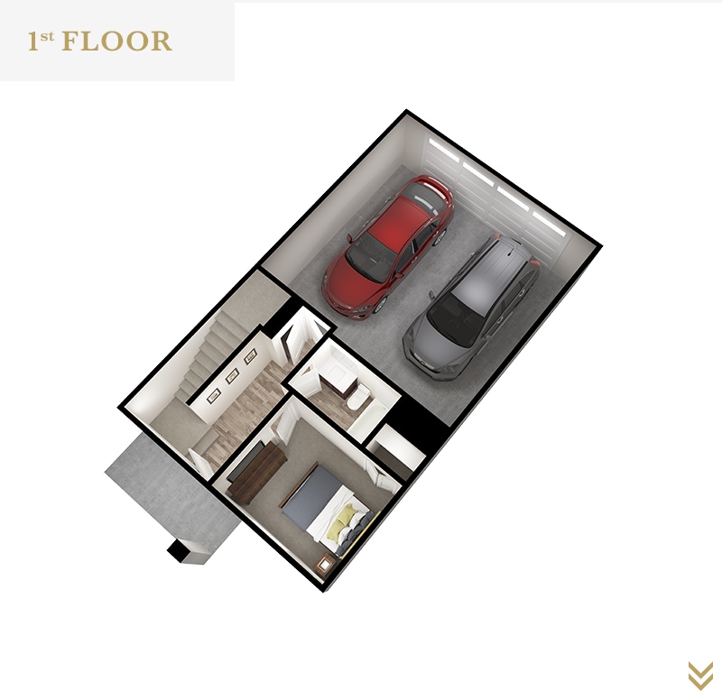 Floor Plan - Big Sky 2-Bed w/Unfinished Basement 