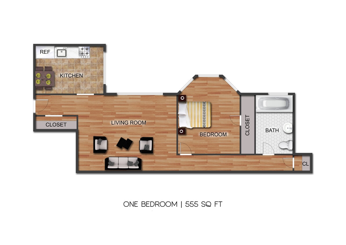 Floor Plan - 1 Bedroom B