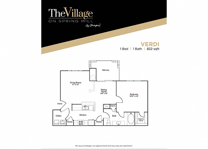 Floor Plan - Verdi - 1 bed 1 bath