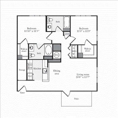 Floor Plan - 2 Bedrooms B