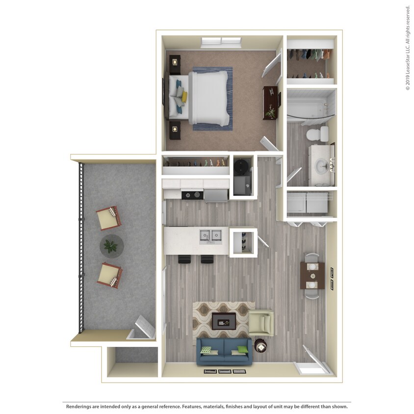 Floor Plan - 1x1 Mid-Size Upgraded