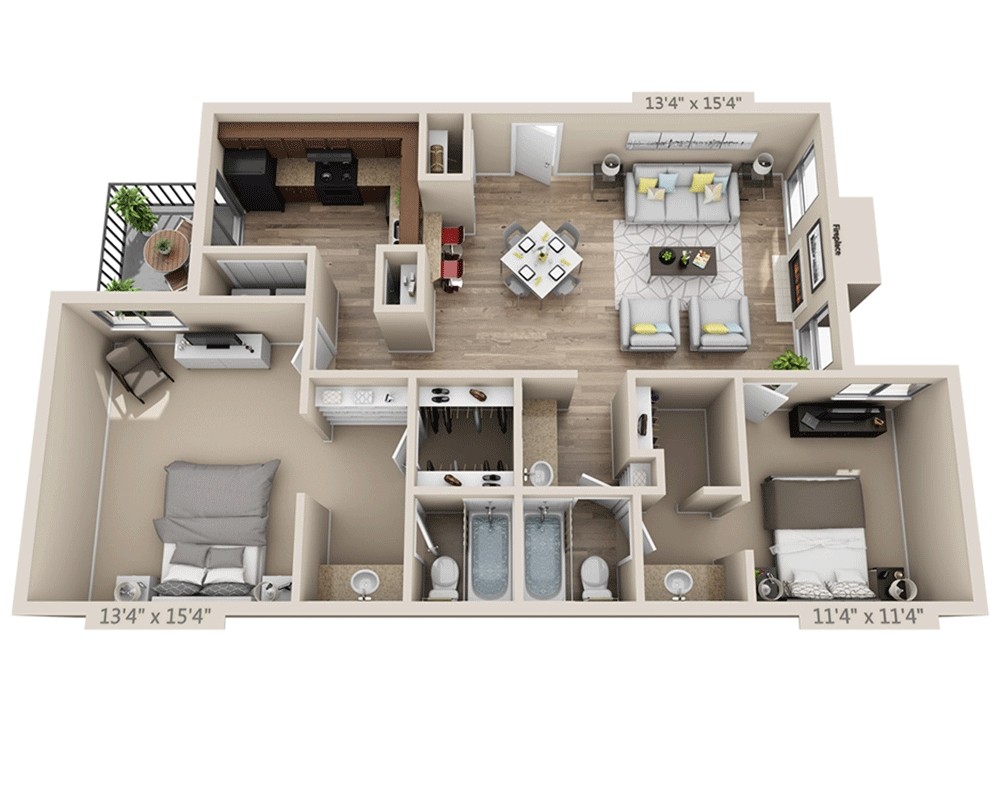 Floor Plan - Two Bedroom B2.3CW