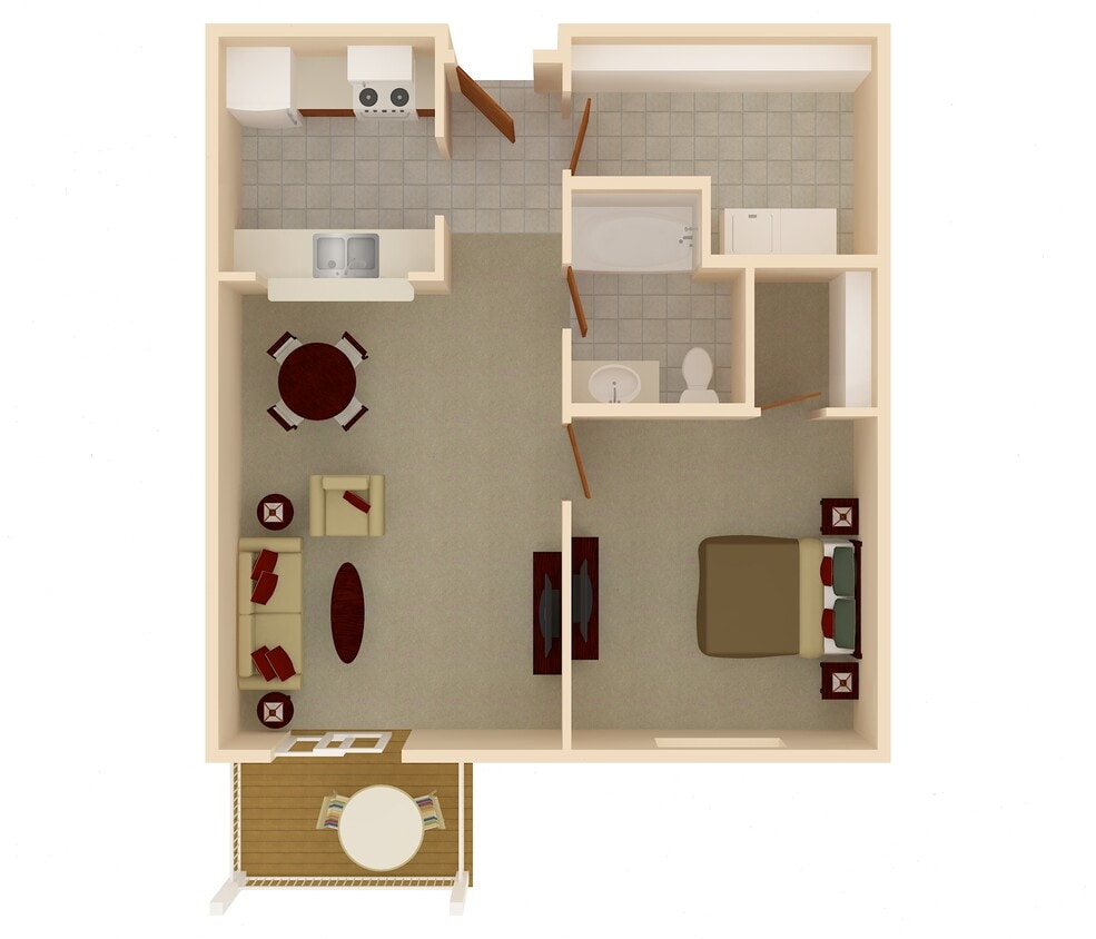 Floor Plan - Renovated | 1 Bedroom 1 Bathroom