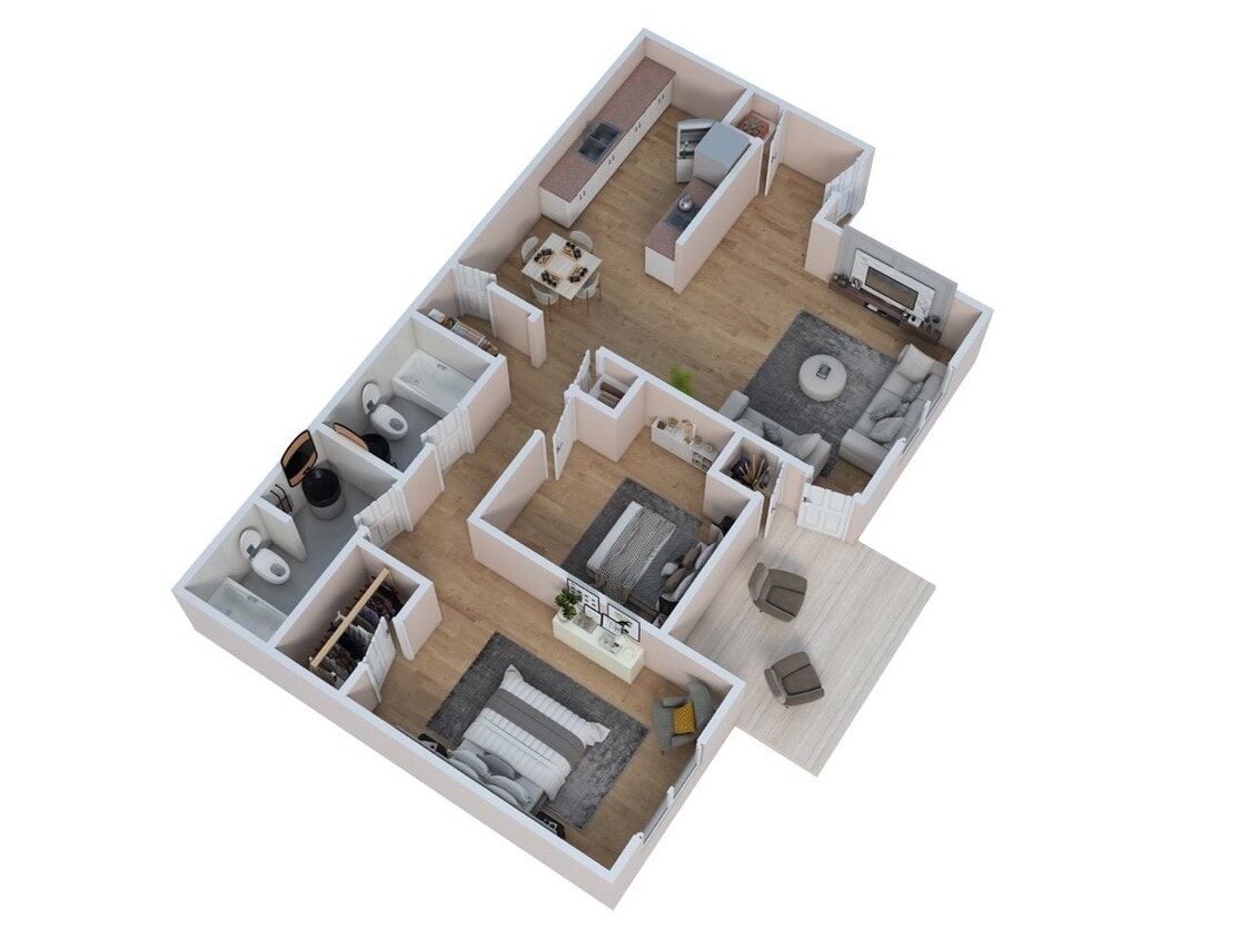 Floor Plan - 2 Bed - 2 Bath