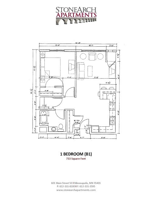 Floor Plan - 1 Bedroom (B1)
