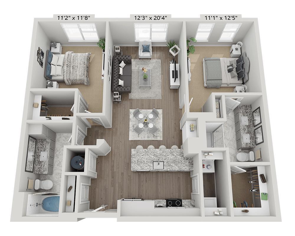 Floor Plan - Two Bedroom B2B