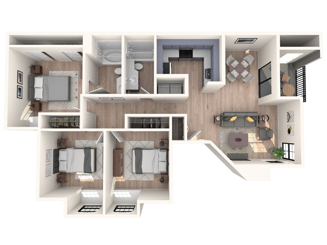 Floor Plan - 3x2 | Shore | Prior Reno