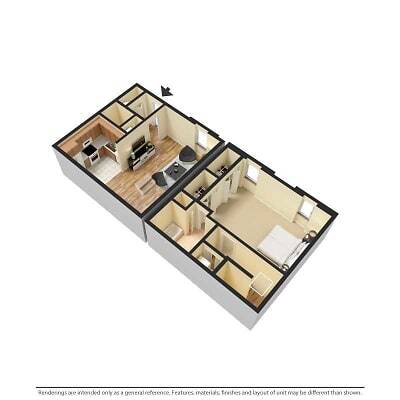 Floor Plan - 2 bedroom 1.5 bath  Townhome
