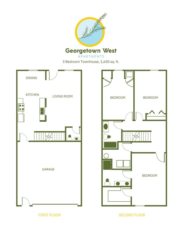Floor Plan - 3 Bed, 2 Bath - 1,650 sq ft