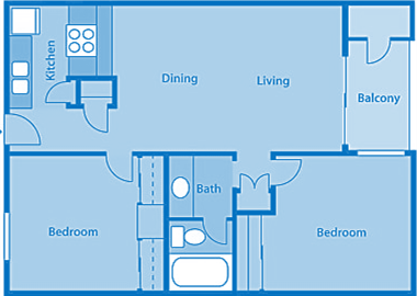 Floor Plan - E | Two Bedroom