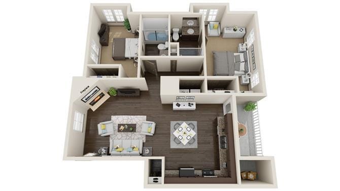 Floor Plan - Two Bedroom Apartment 