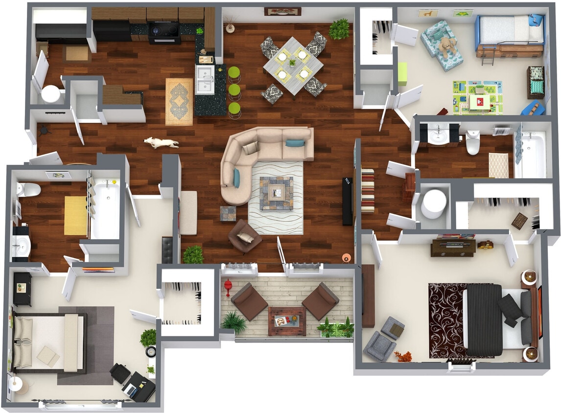 Floor Plan - C - 3 Bedrm, 2 Bathrm
