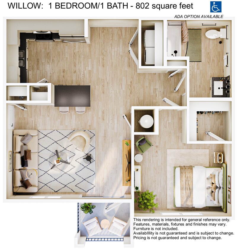 Floor Plan - 1 Bedroom 1 Bath