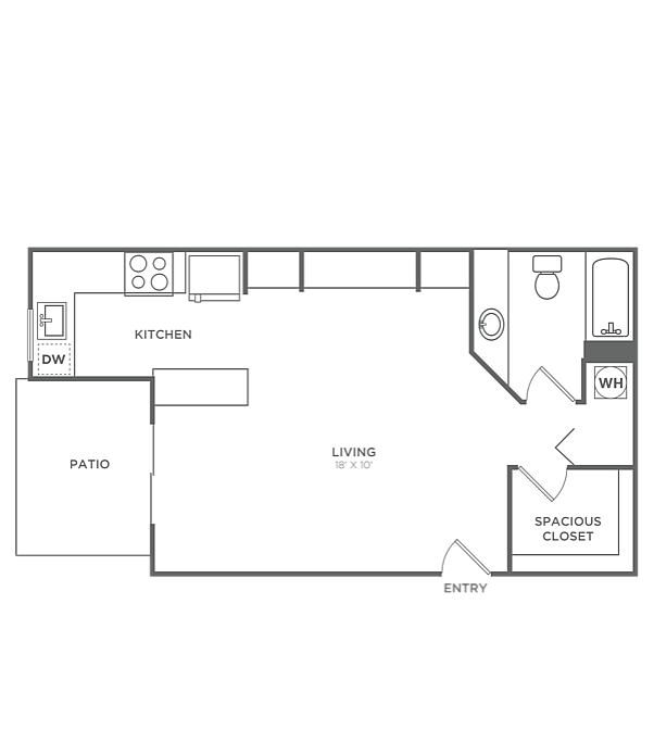 Studio1b_475sf - Studio (475 SF)