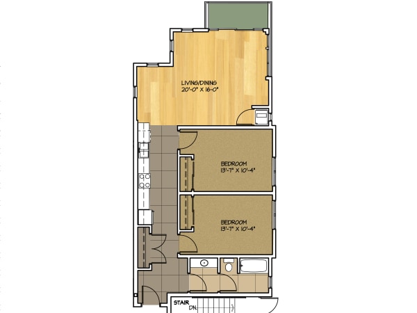 Floor Plan - 2 bed / 1 bath