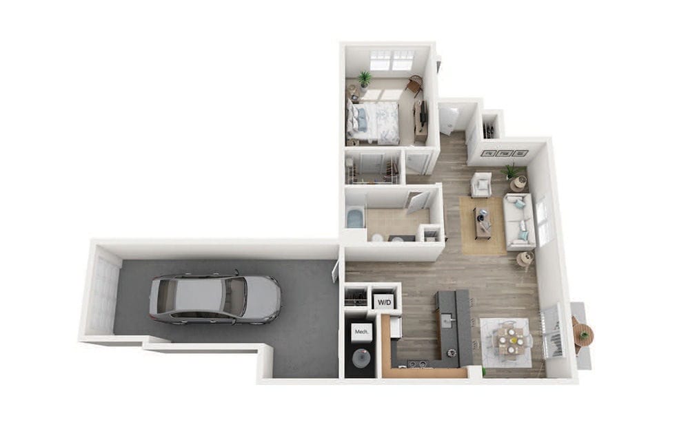 Floor Plan - A5 One Bedroom Townhouse