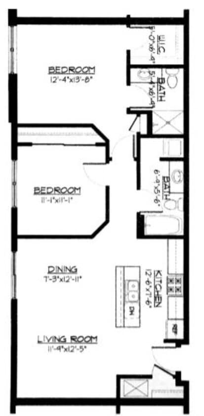 2 Bed / 2 Bath - 1,046 SF - 2 Bed / 2 Bath - 1,046 SF