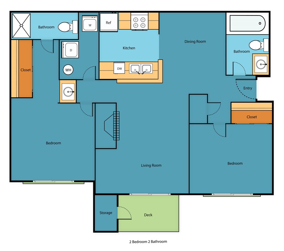 Floor Plan - Two Bedroom Two Bathroom