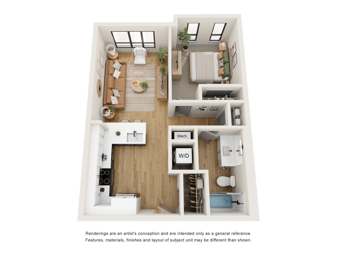 1/1 F - One Bedroom - Degas