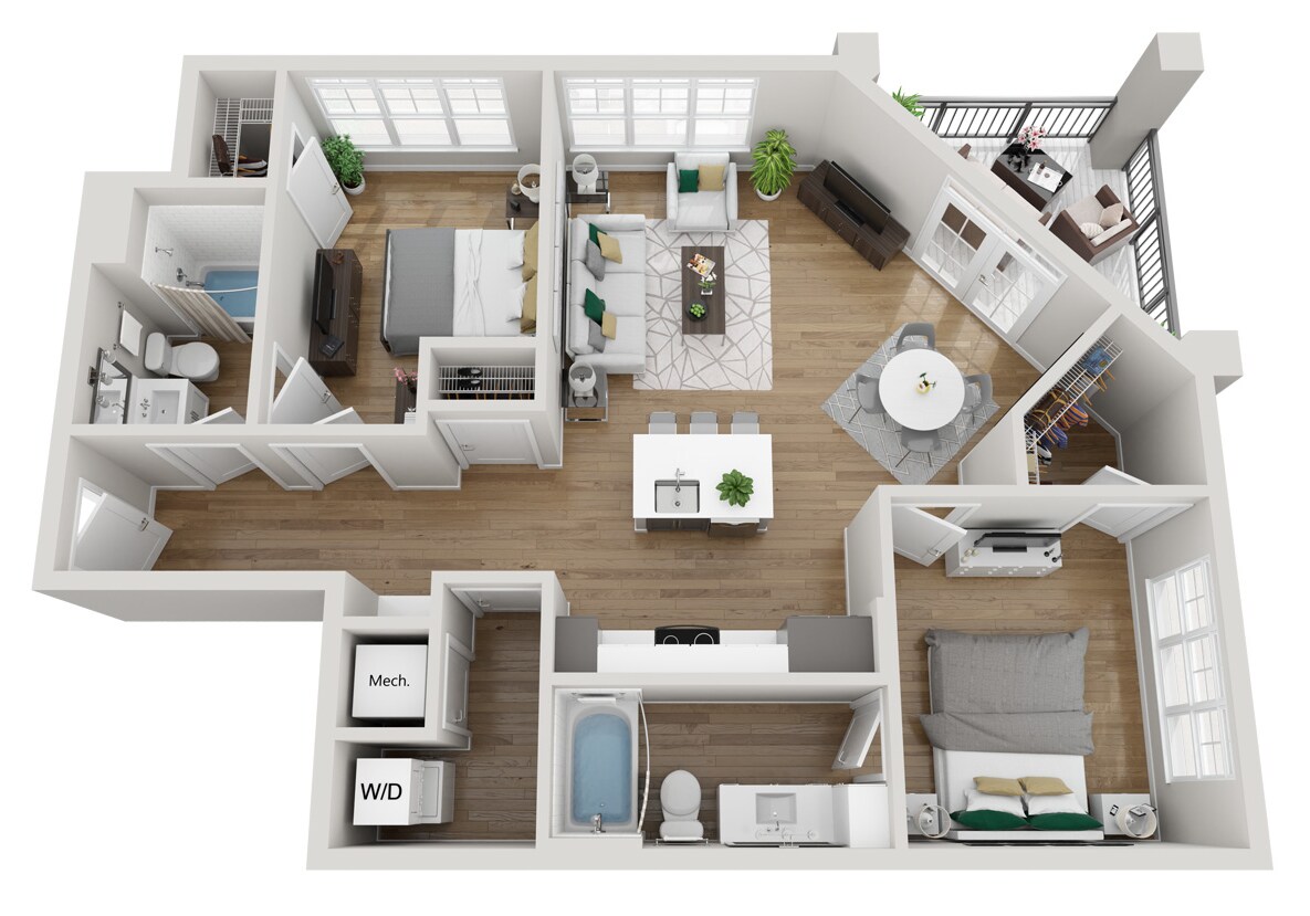 Floor Plan - 2B3 - Phase 2 Modern