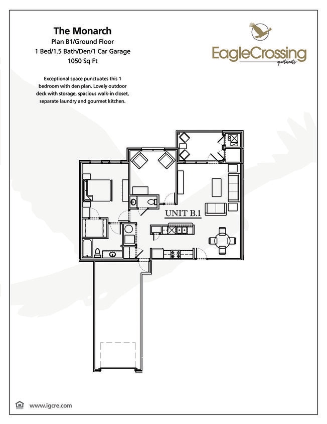 Floor Plan - B.1-1x1.5 Monarch