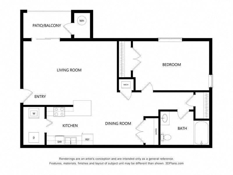Floor Plan - 1 Bed | 1 Bath