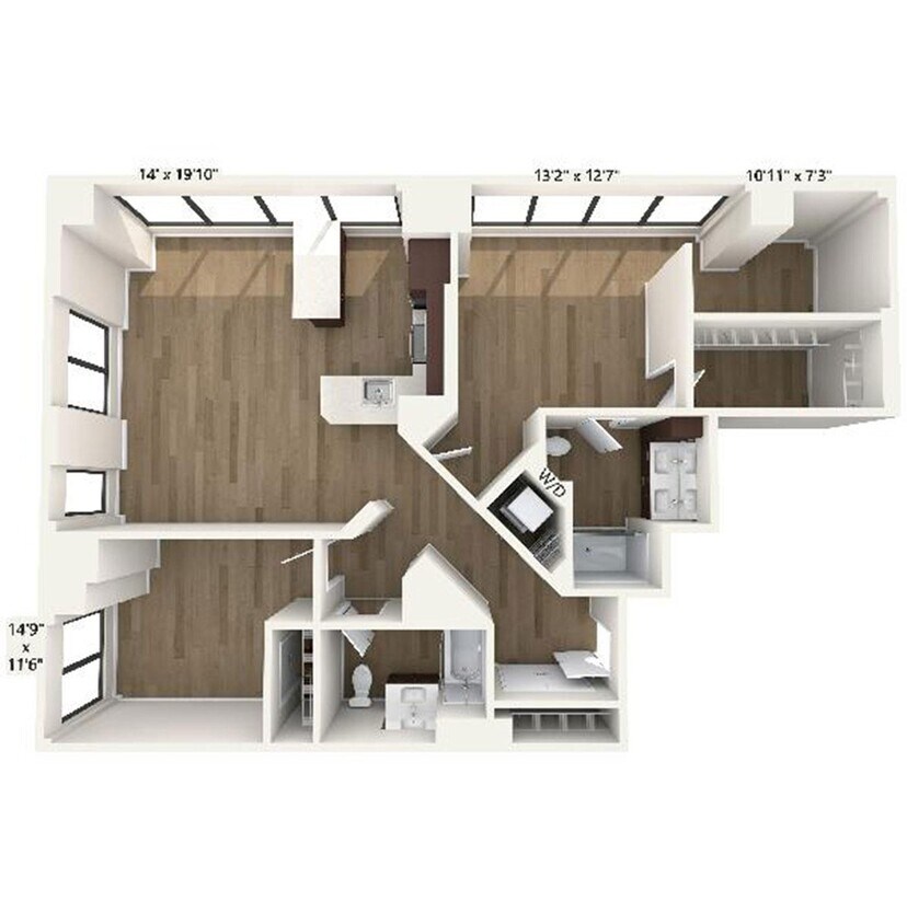 Floor Plan - B10 | 2 Bed | 2 Bath