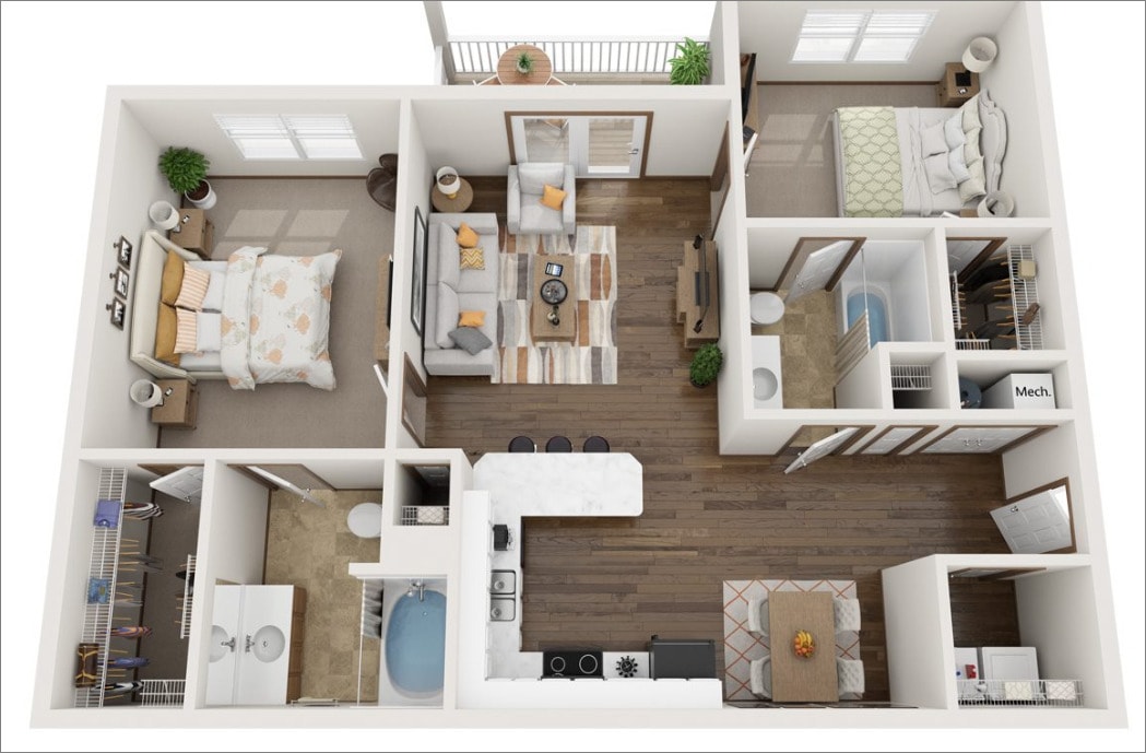 The Buckeye - 2 Bedrooms, 2 Bathrooms