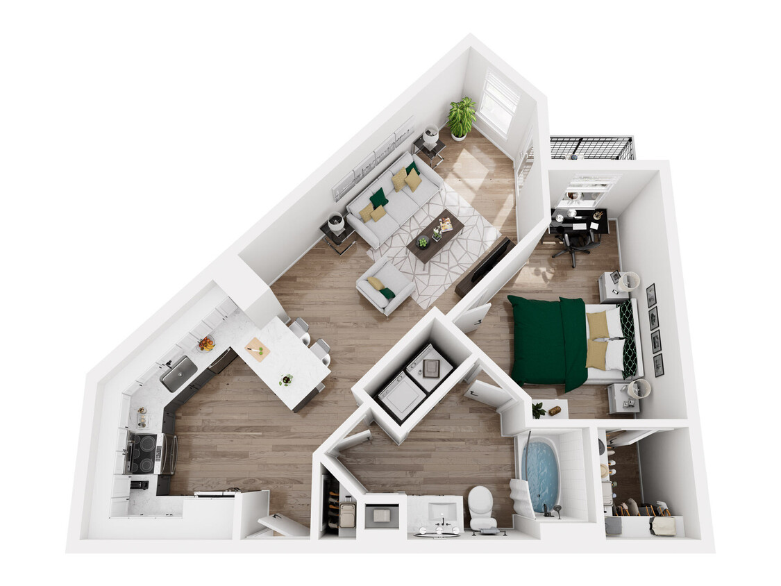Floor Plan - 1A8R - Phase 1 Renovated