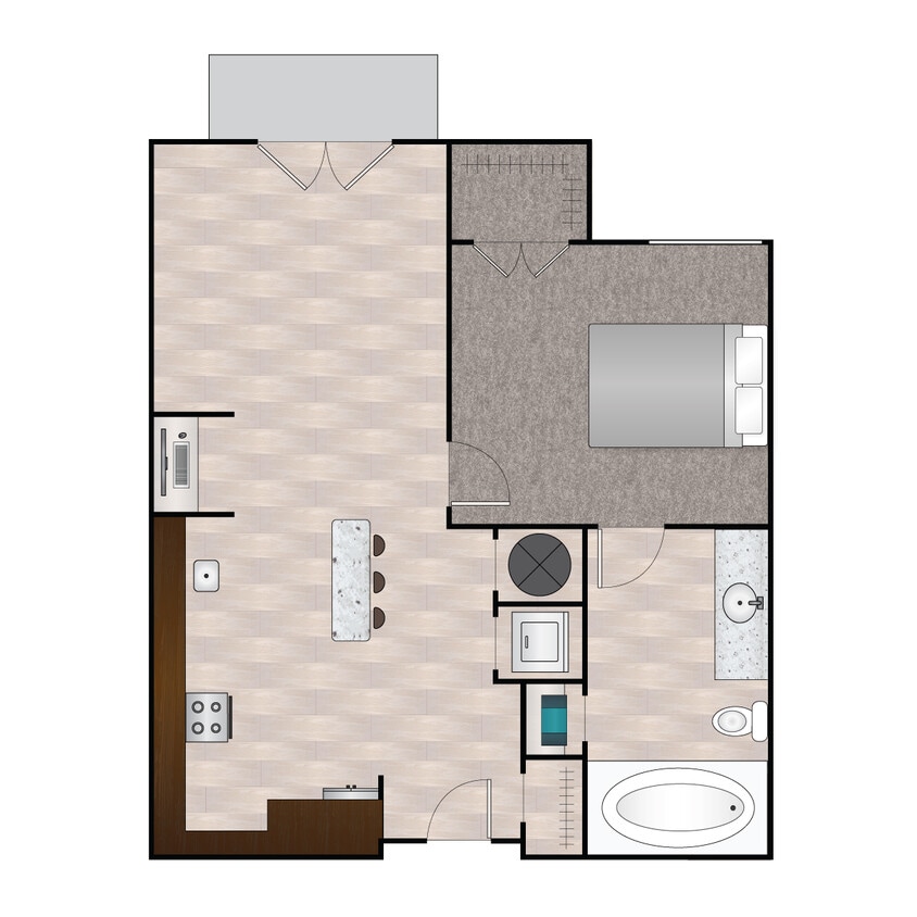 Floor Plan - A Uno 641 sq ft