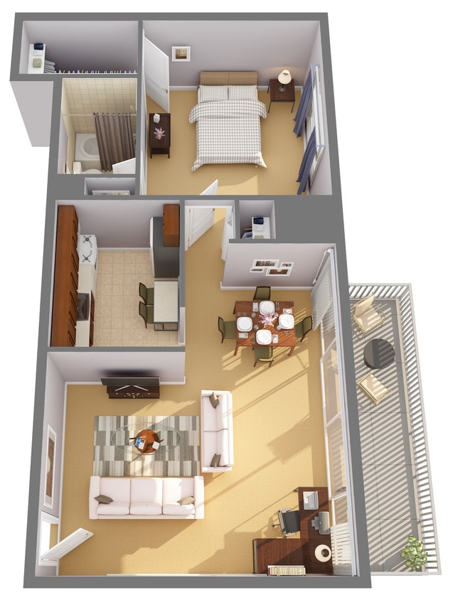 Floor Plan - Maple - 1x1