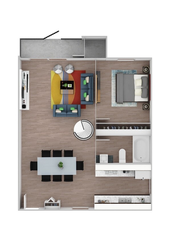 Floor Plan - 1BR/1BA B