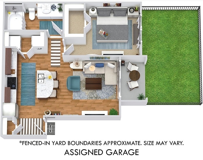 Floor Plan - The Lonestar with Assigned Garage and Yard 