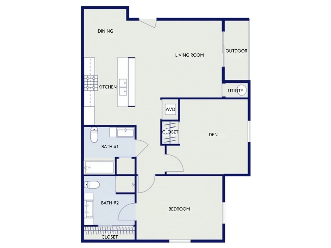 Floor Plan - One Bedroom with Den