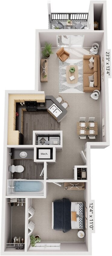 Floor Plan - One Bedroom