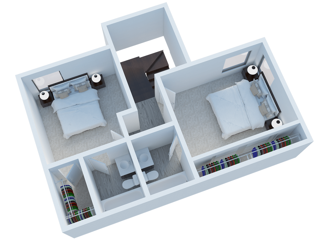 Floor Plan - 2 Bedroom - 2.5 Bath Plan B