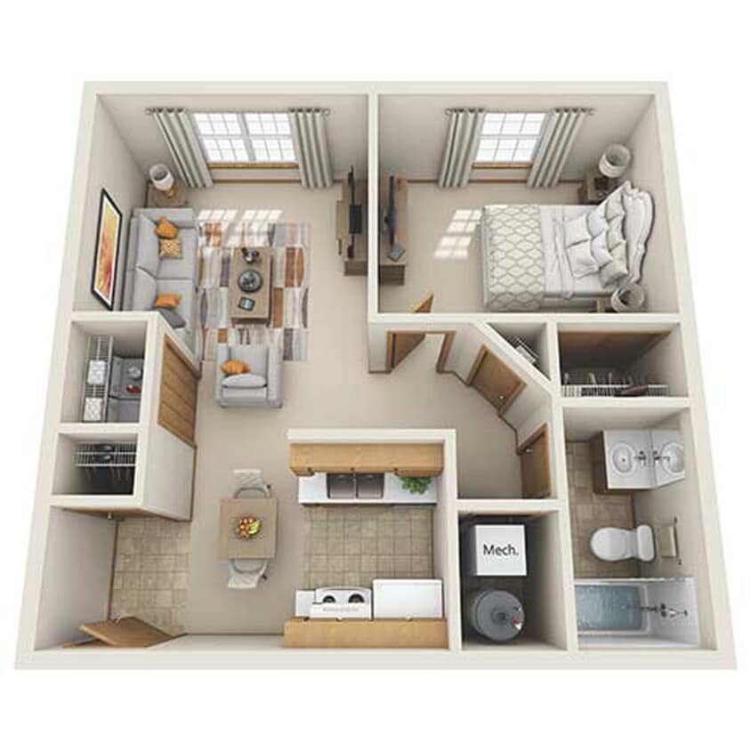 One-Bedroom - 1 Bedroom Corner