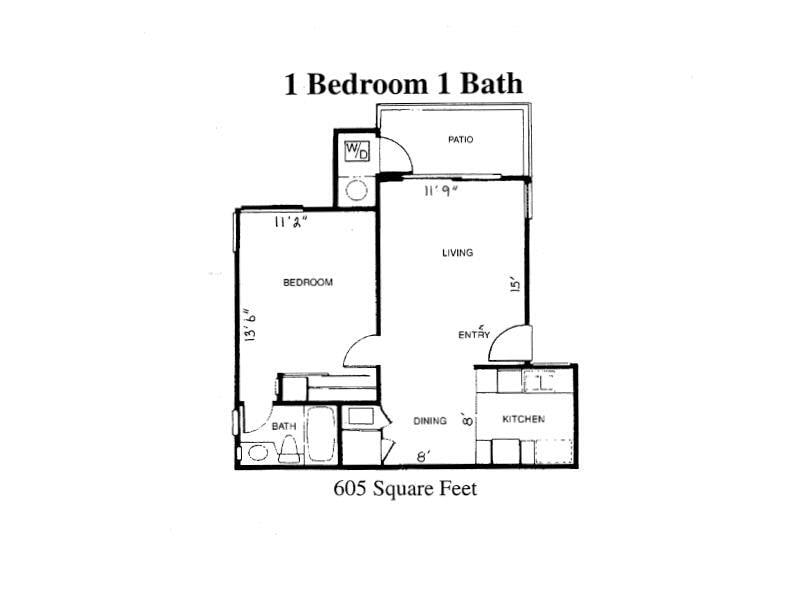 Floor Plan - 1 Bedroom 1 Bathroom
