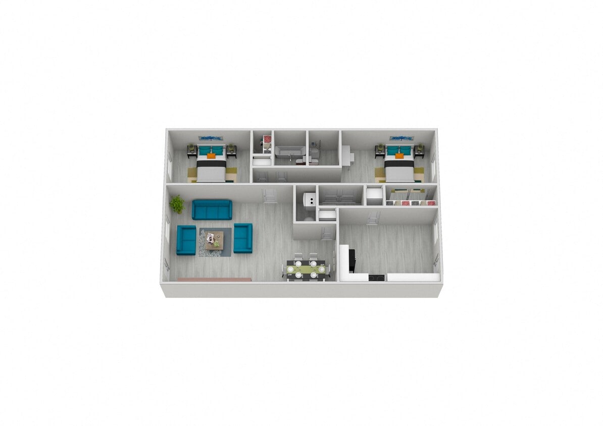 Floor Plan - 1 Bed 1  Bath Renovated