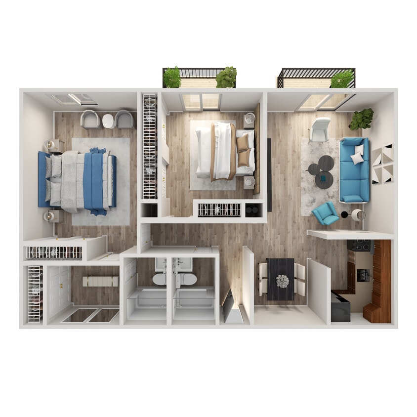 Floor Plan - 2 Bed 2 Bath 
