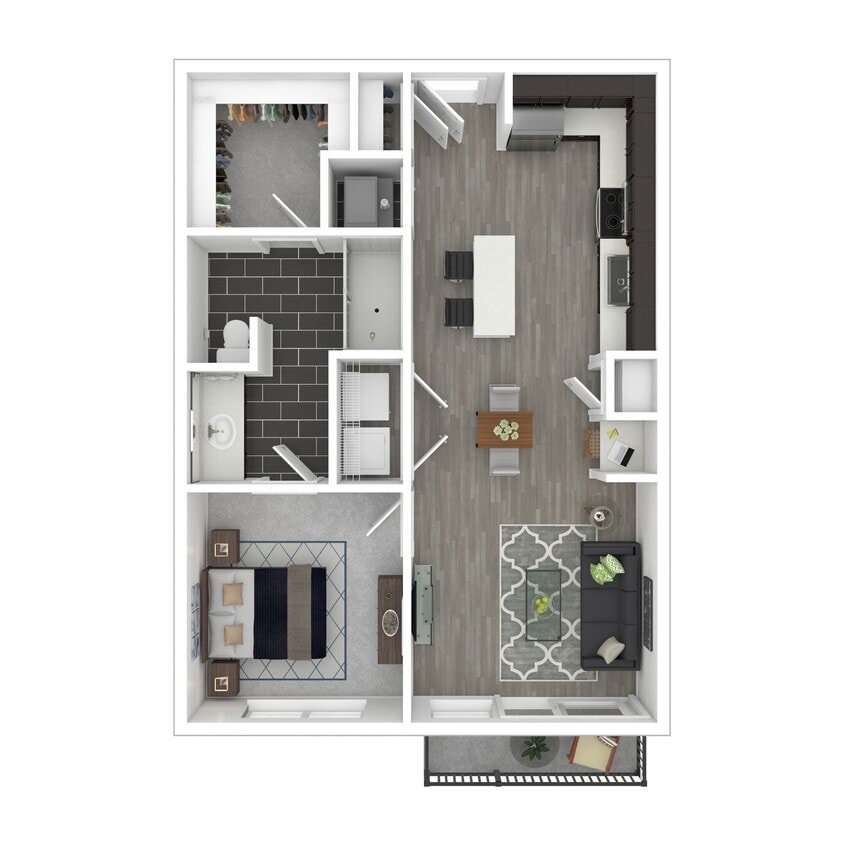 Floor Plan - 1 Bedroom/Stand Up Shower (Income Guidelines Apply