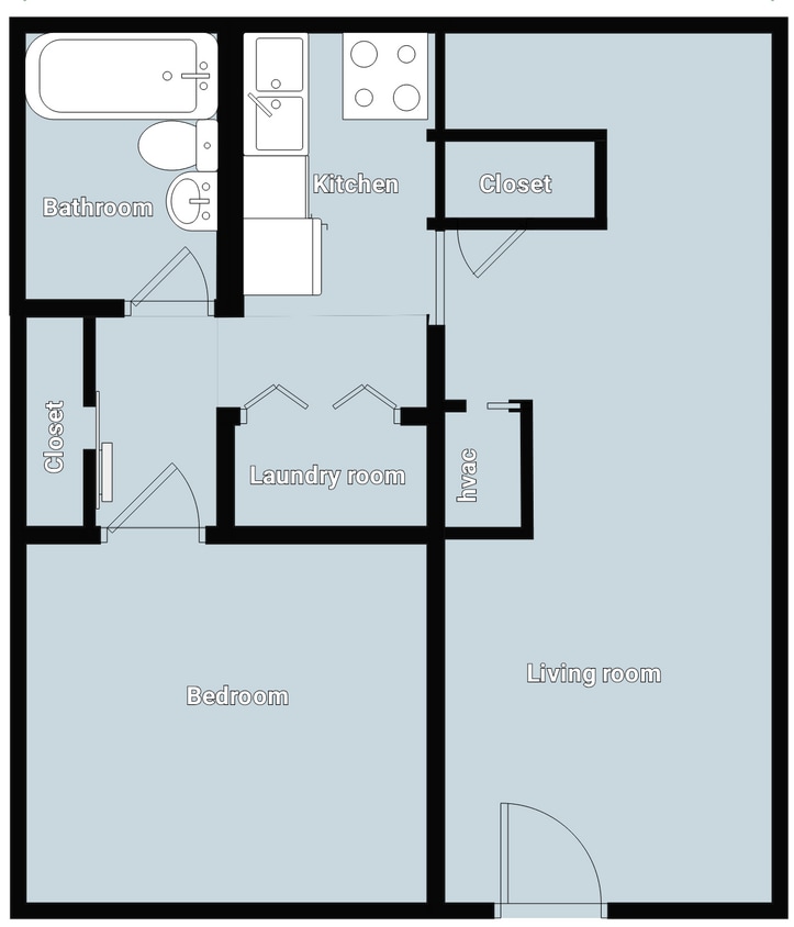 Floor Plan - 1 Bedroom Gardens II