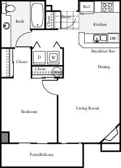 Floor Plan - 1x1 - F