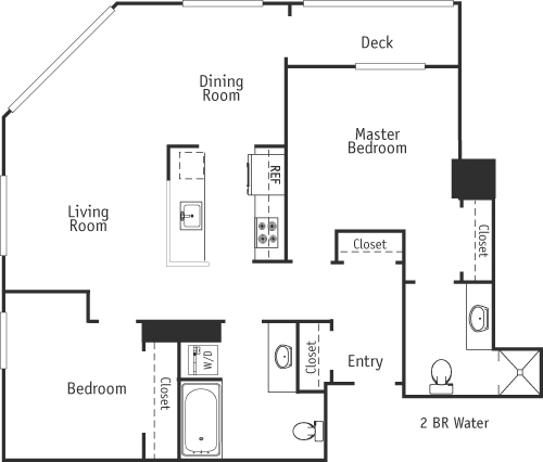 Floor Plan - 2 Bed Water