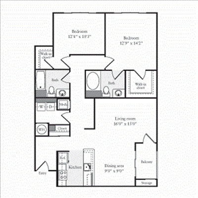 Floor Plan - 2 Bedrooms H
